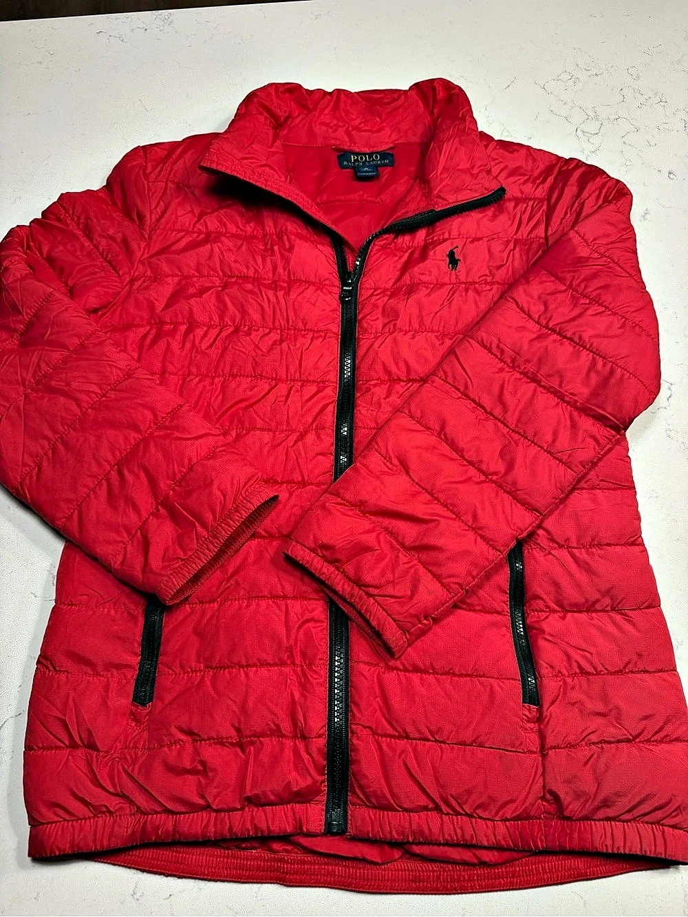 Polo Ralph Lauren Boys Quilted Puffer Jacket Medium Red 10-12